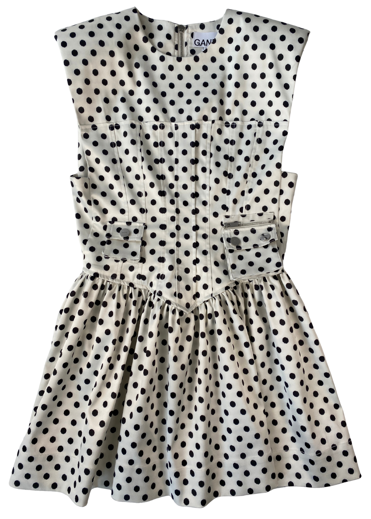 GANNI Polkadot Corset Mini Dress