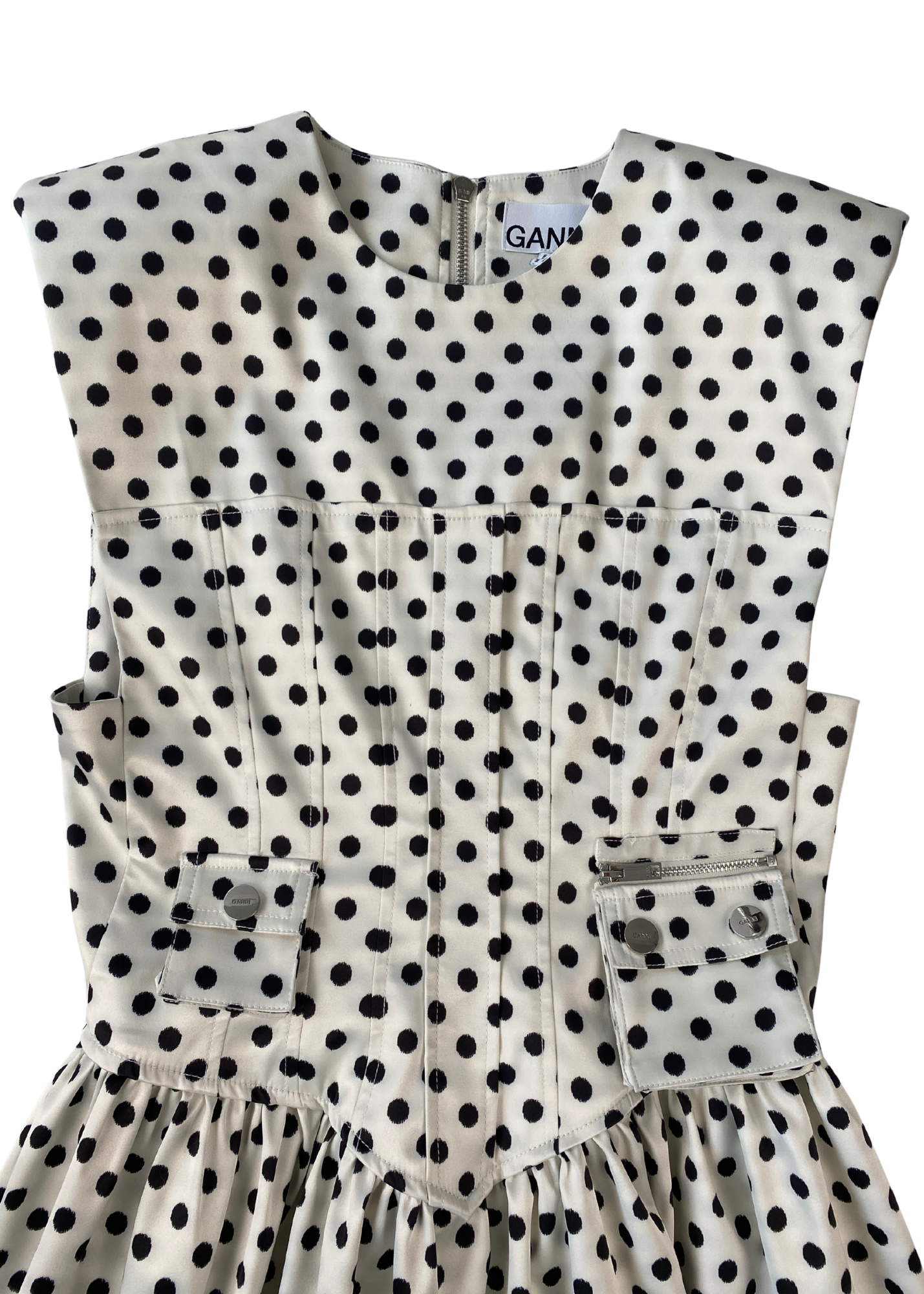 GANNI Polkadot Corset Mini Dress
