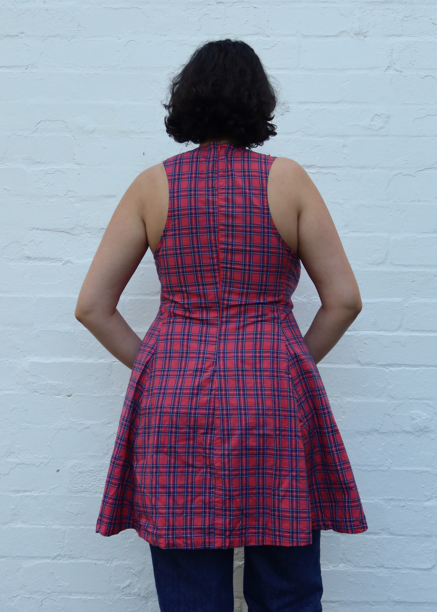 KATHARINA LOU Cotton Plaid Mini Dress