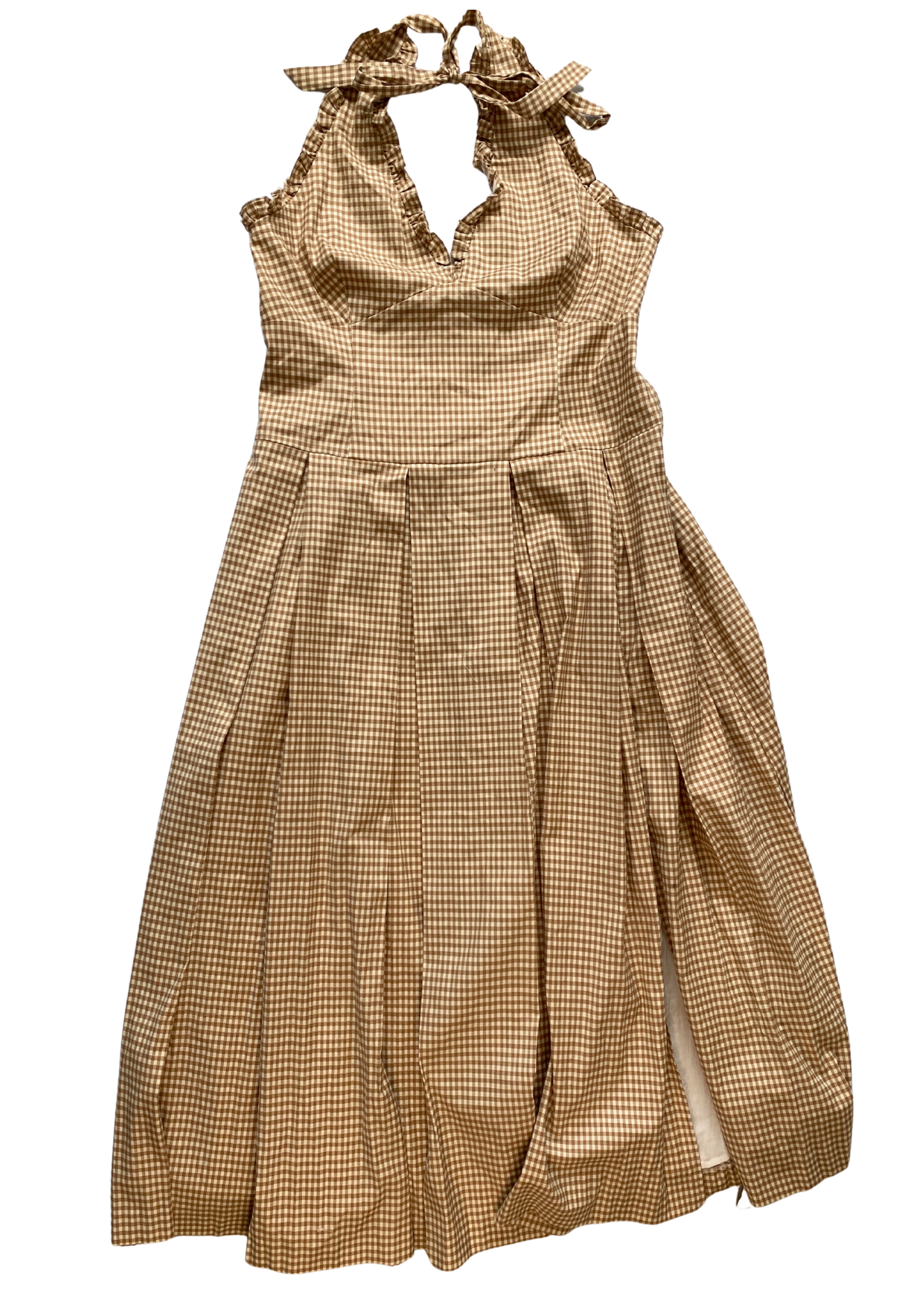 REFORMATION (BNWT) 'Anzo Check Beaux' Halter Midi Dress