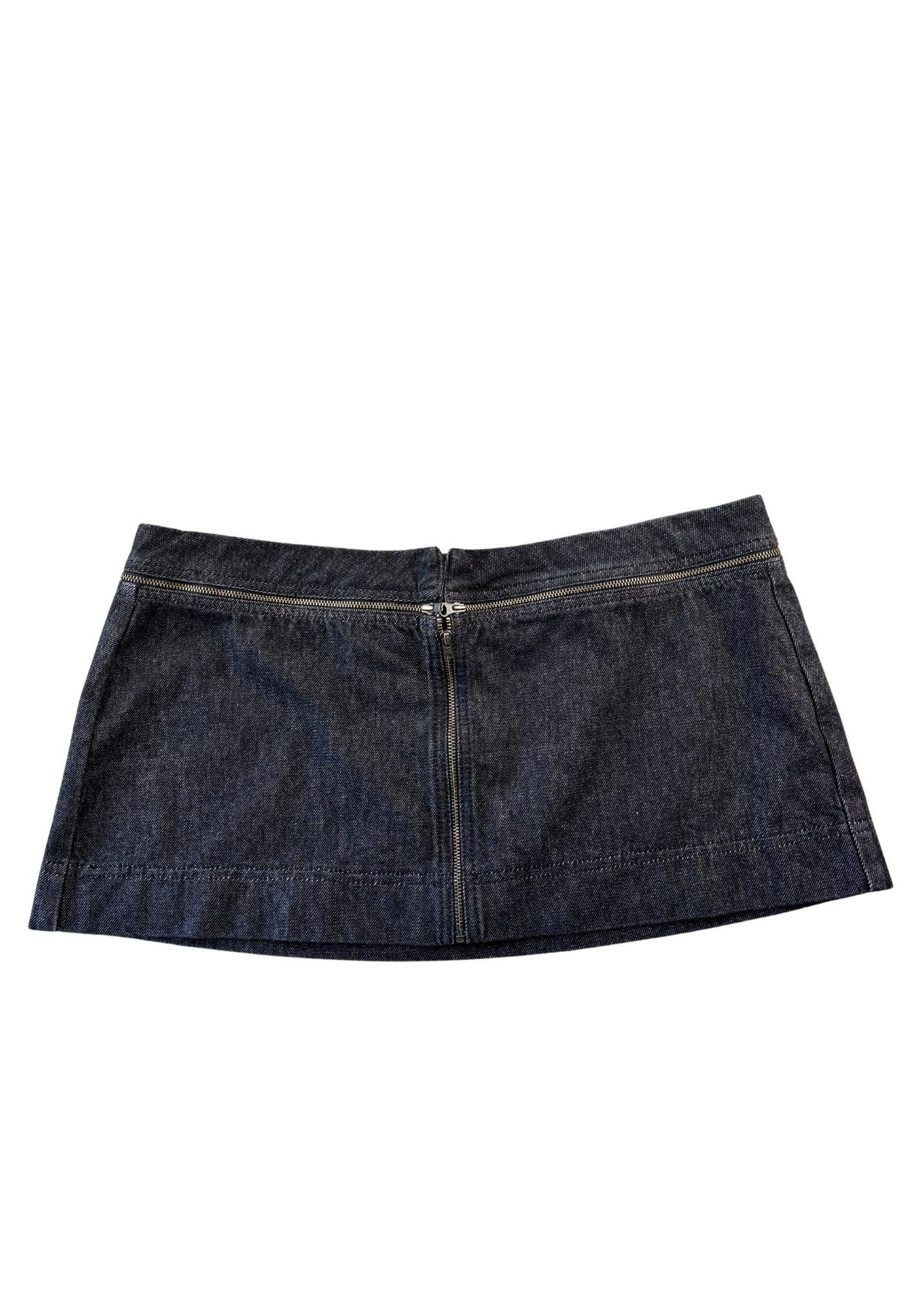 MIAOU 'Ema' Dark Wash Denim Multi Zip Mini Skirt