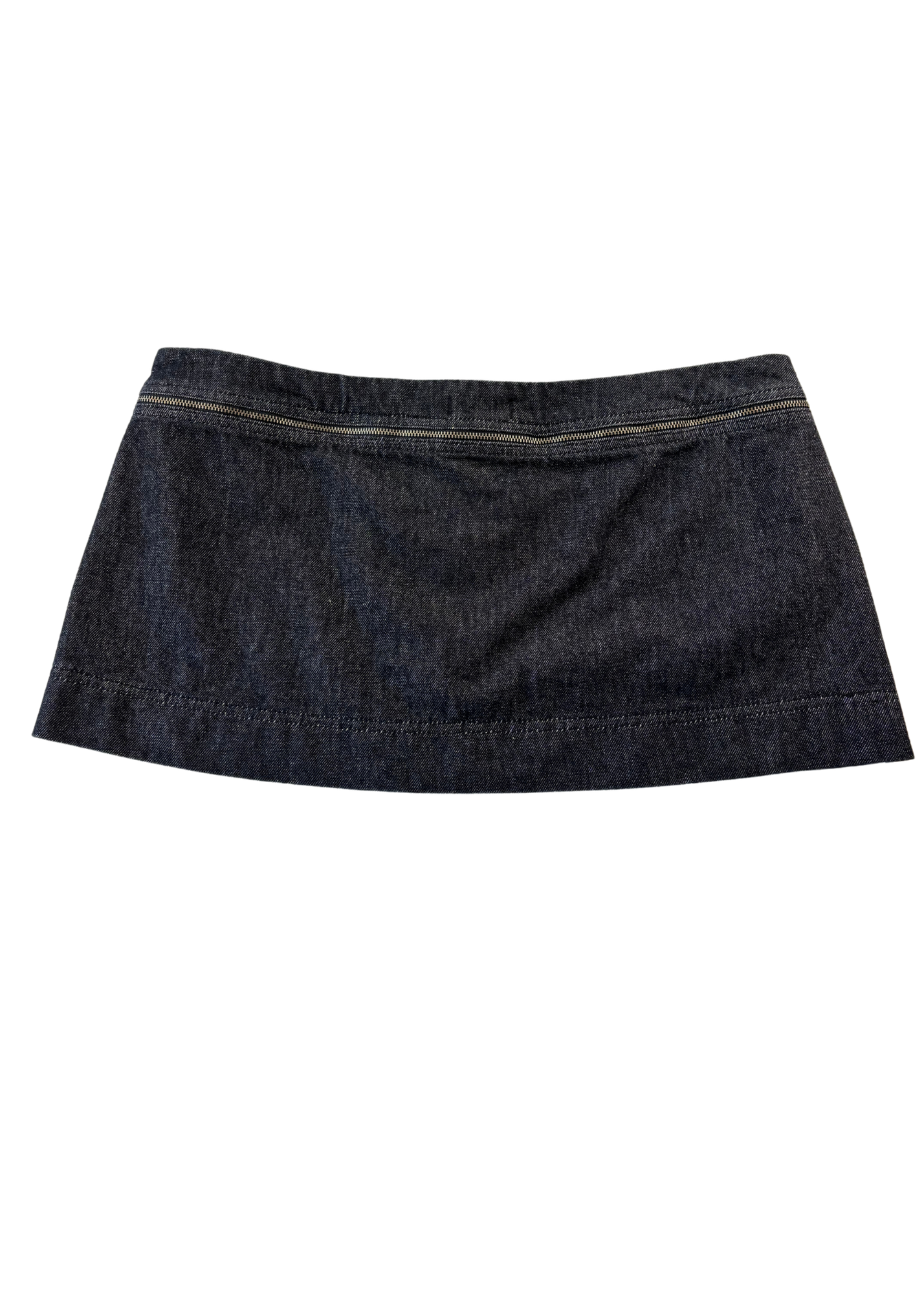 MIAOU 'Ema' Dark Wash Denim Multi Zip Mini Skirt