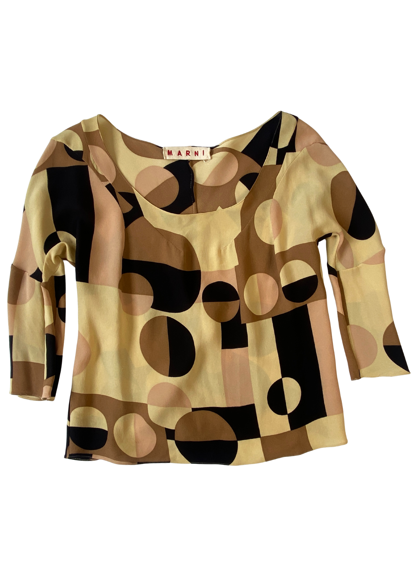 MARNI (AS IS) Geometric Print Silk Blouse