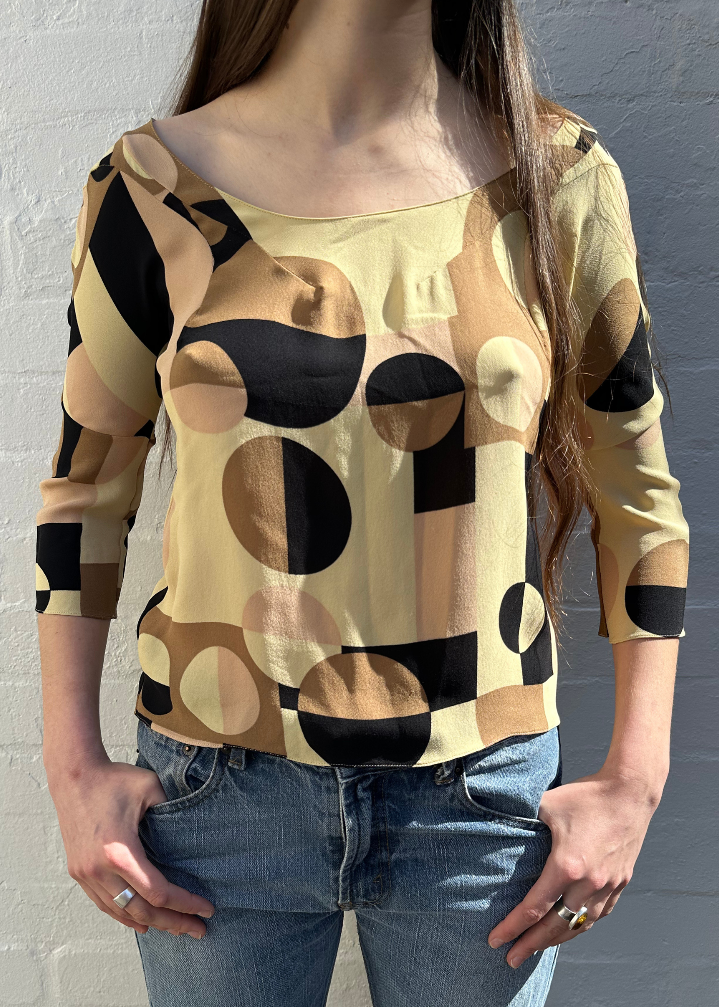 MARNI (AS IS) Geometric Print Silk Blouse