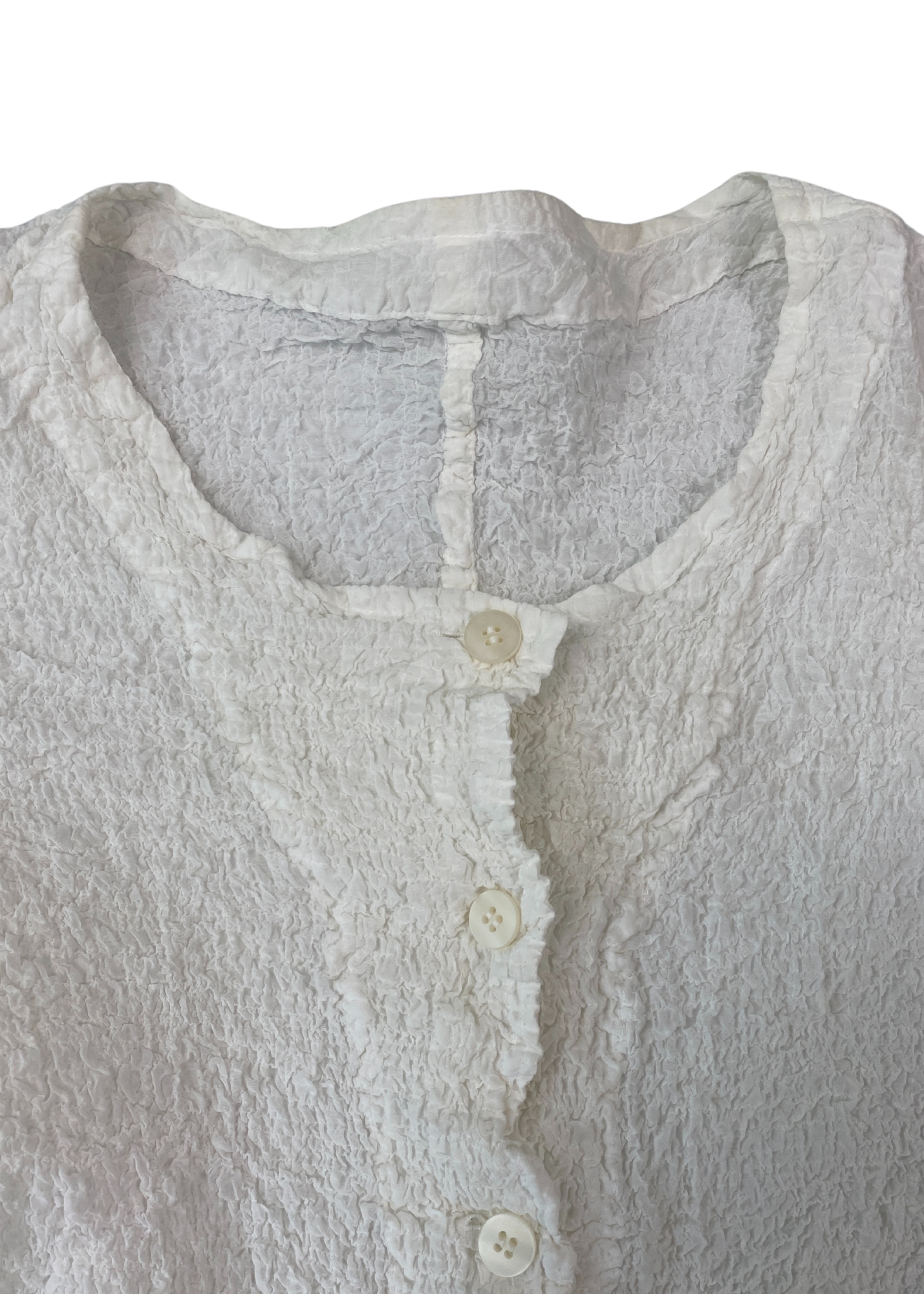 ISSEY MIYAKE ME Cauliflower Crinkle Button Down Shirt