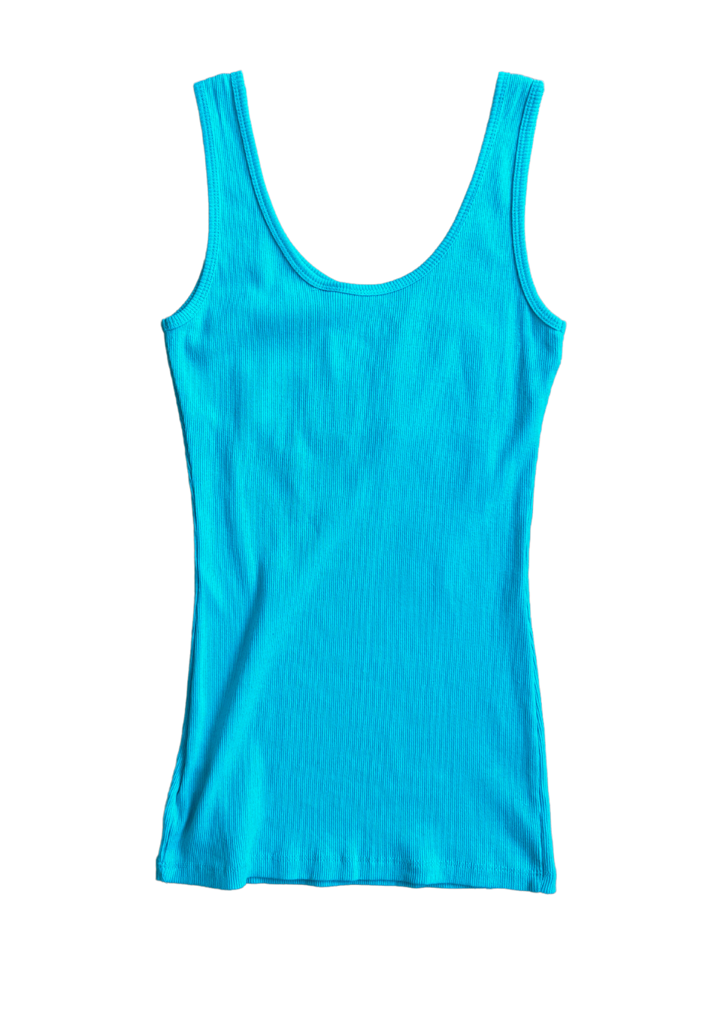 GUESS DEADSTOCK Aqua Ribbed Tank W Logo