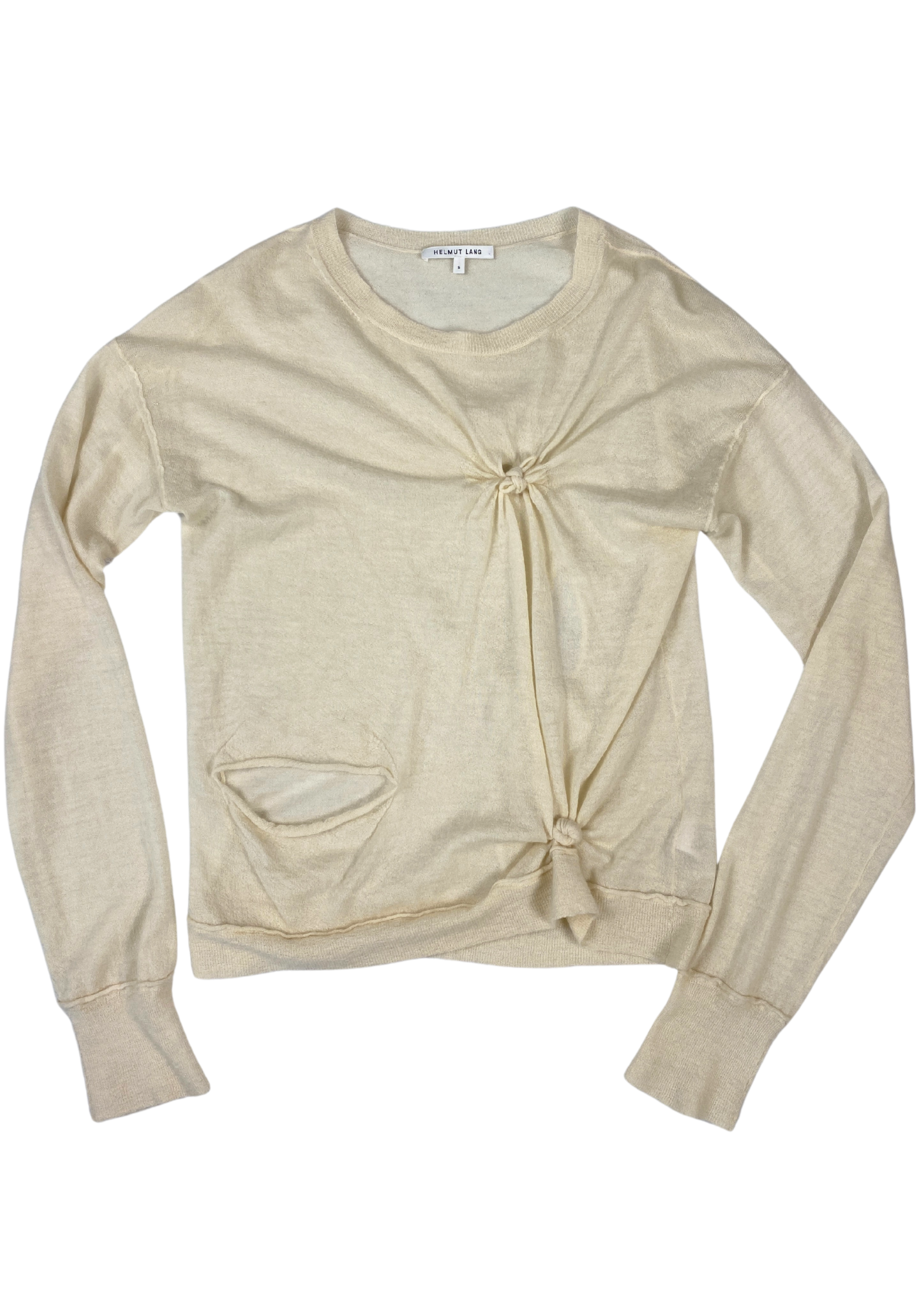 HELMUT LANG Cashmere Knot Cut Out Fine Knit
