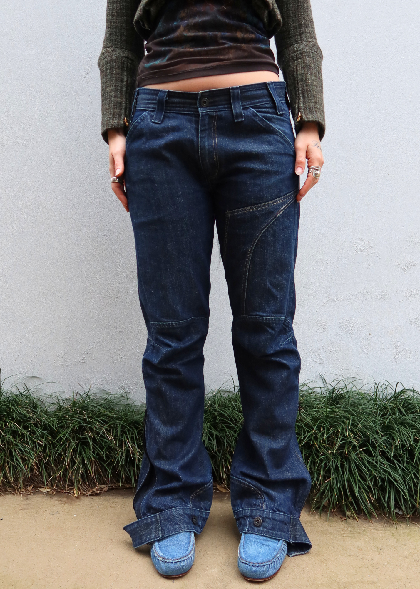 G-STAR RAW 'Concept Elwood' Indigo Wash 3D Button/Zip Hem Jeans