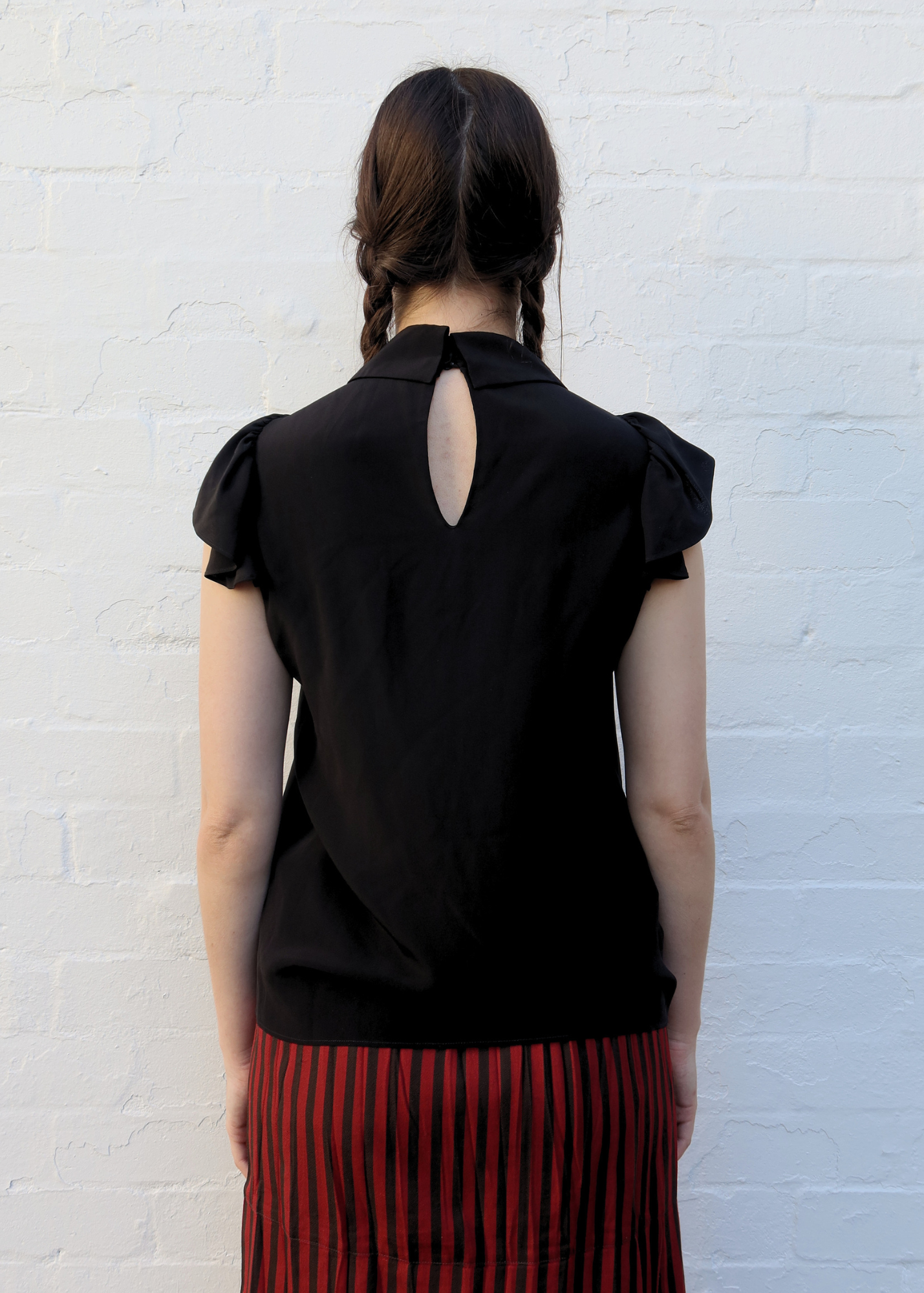 MIU MIU 2018 Western Ruffle Blouse W Star Brooch