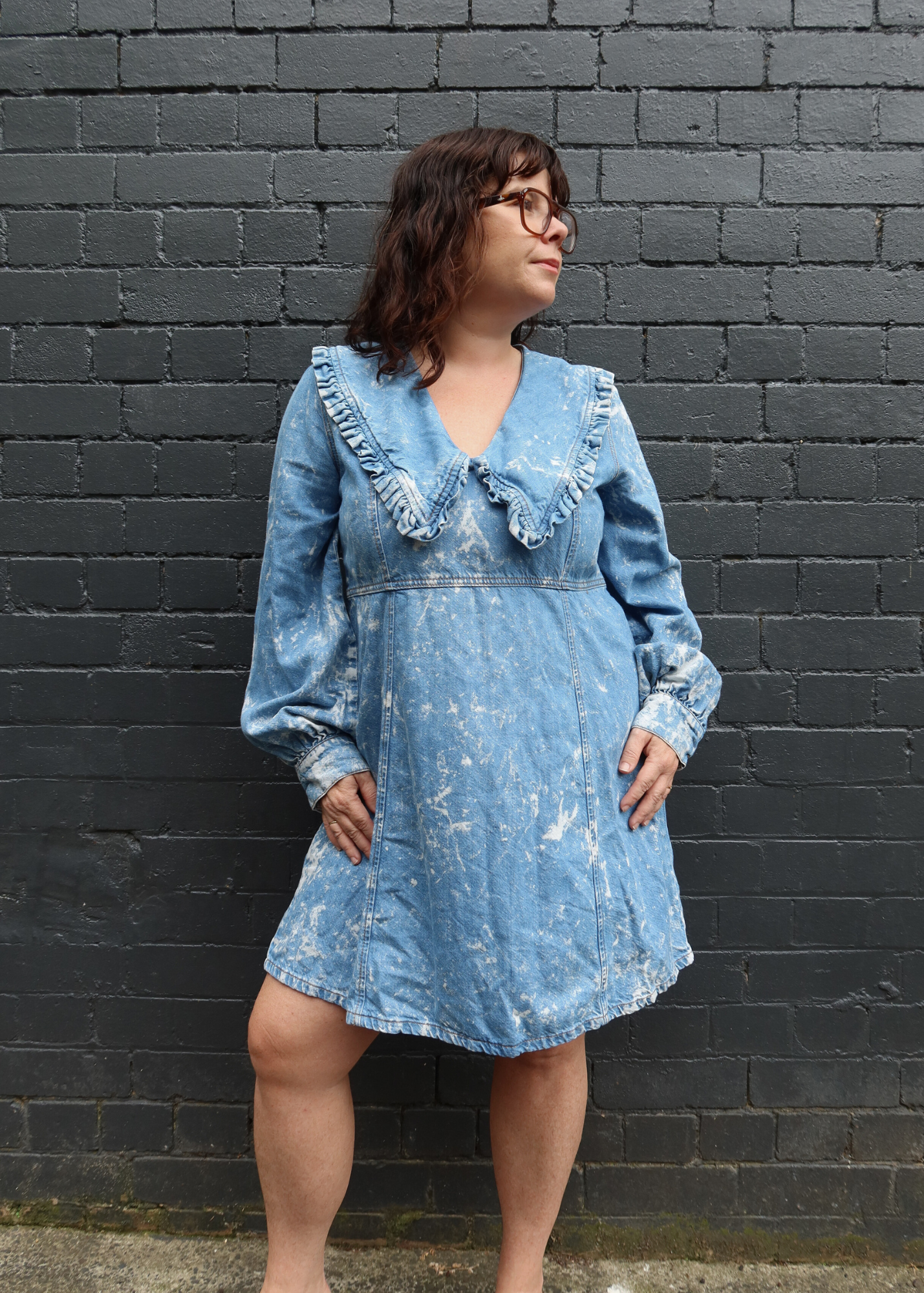 GANNI Acid Wash Denim Mini Dress
