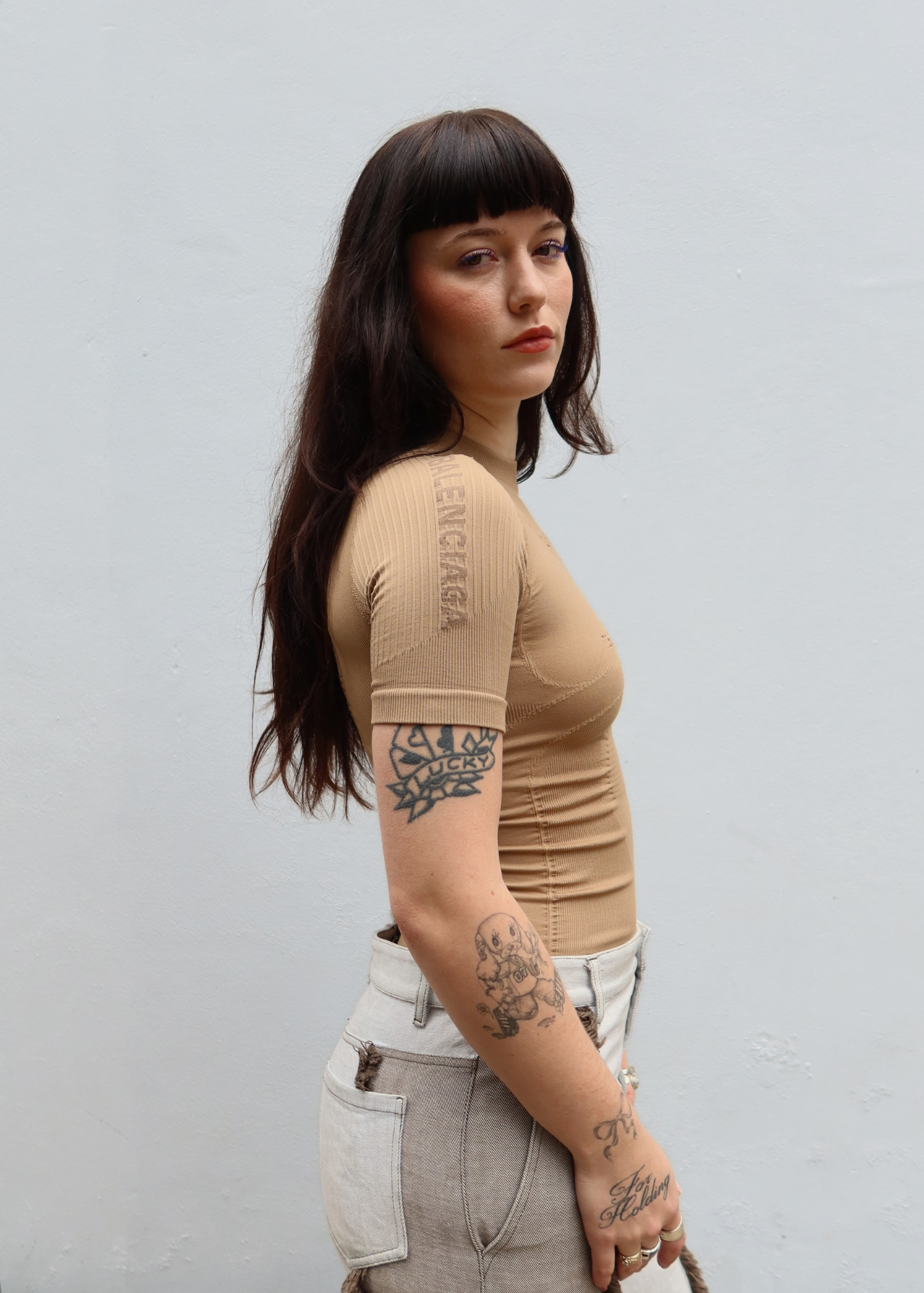 BALENCIAGA x X-BIONIC Beige Sporty B Technical Knit Top