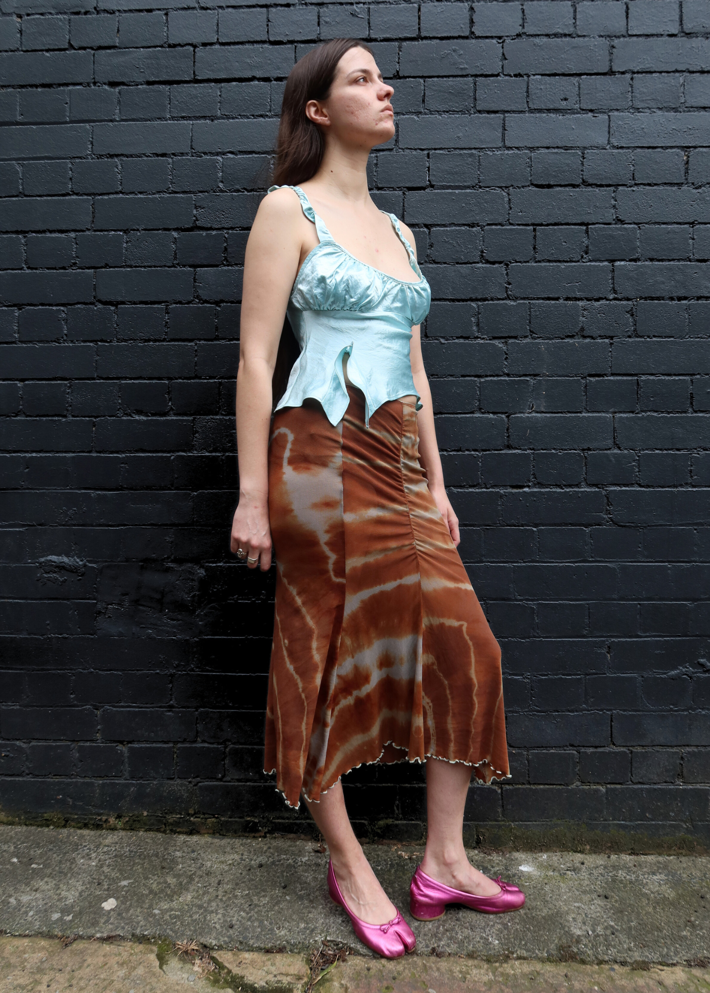 MAROSKE PEECH 'Butterfly' Tie Dye Midi Skirt