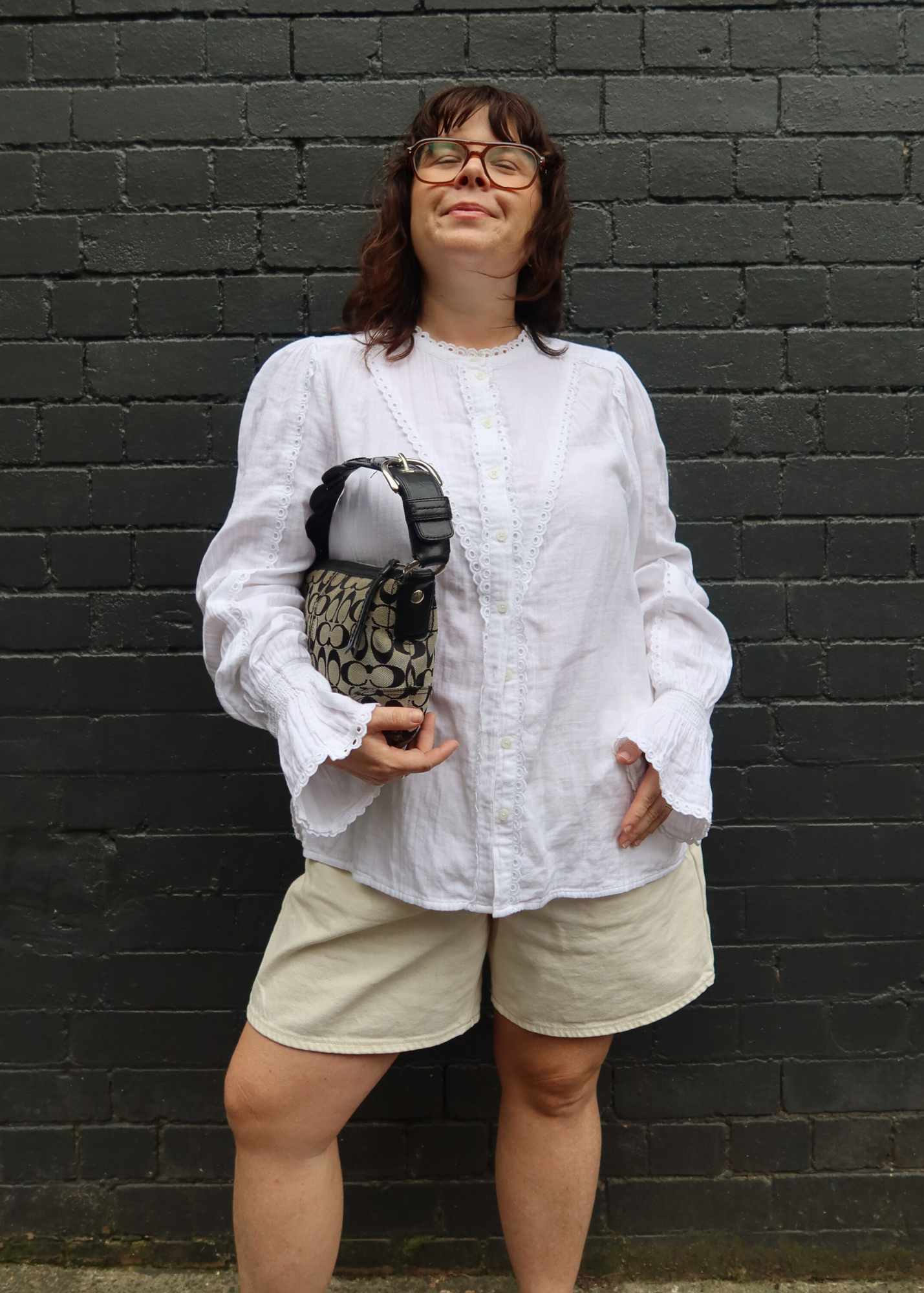 ME + EM (AS IS) Cotton Broderie Lace Long Sleeve Top