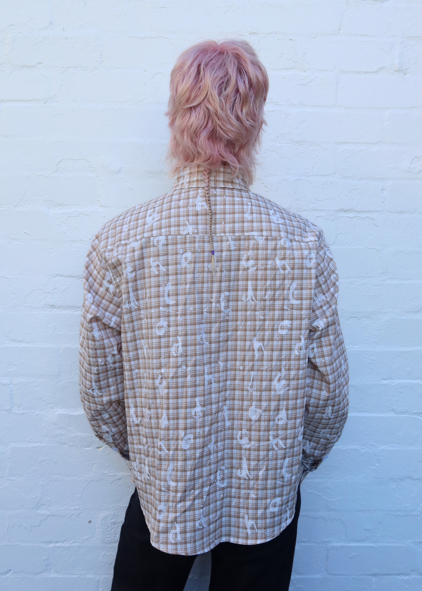 HODDLE Plaid Paint Monogram Button Up