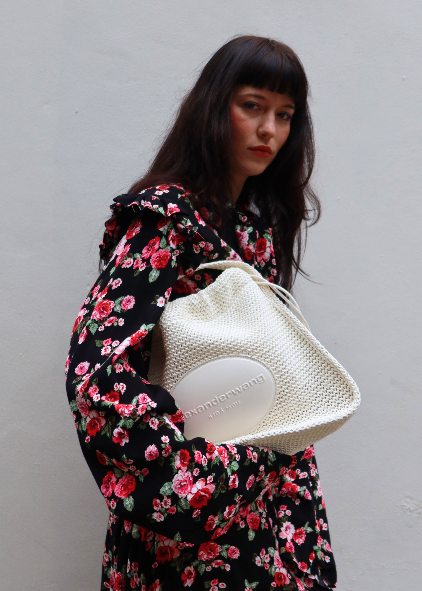 ALEXANDER WANG 'Ryan' White Raffia Woven Hobo Bag