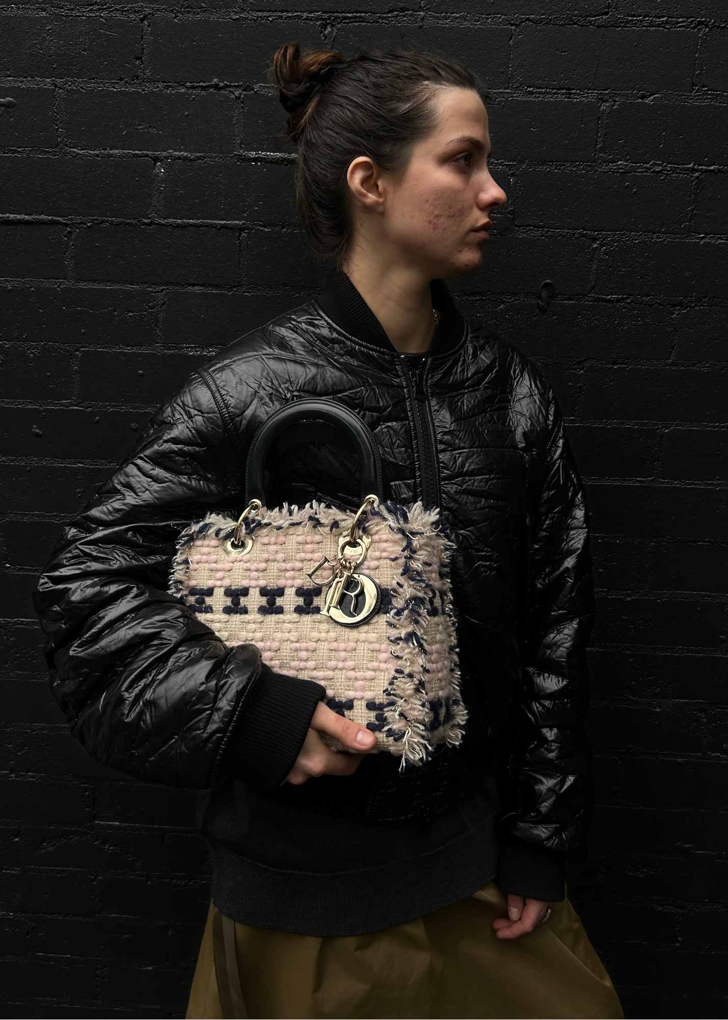 CHRISTIAN DIOR 2012 Lady Dior Tweed Bag