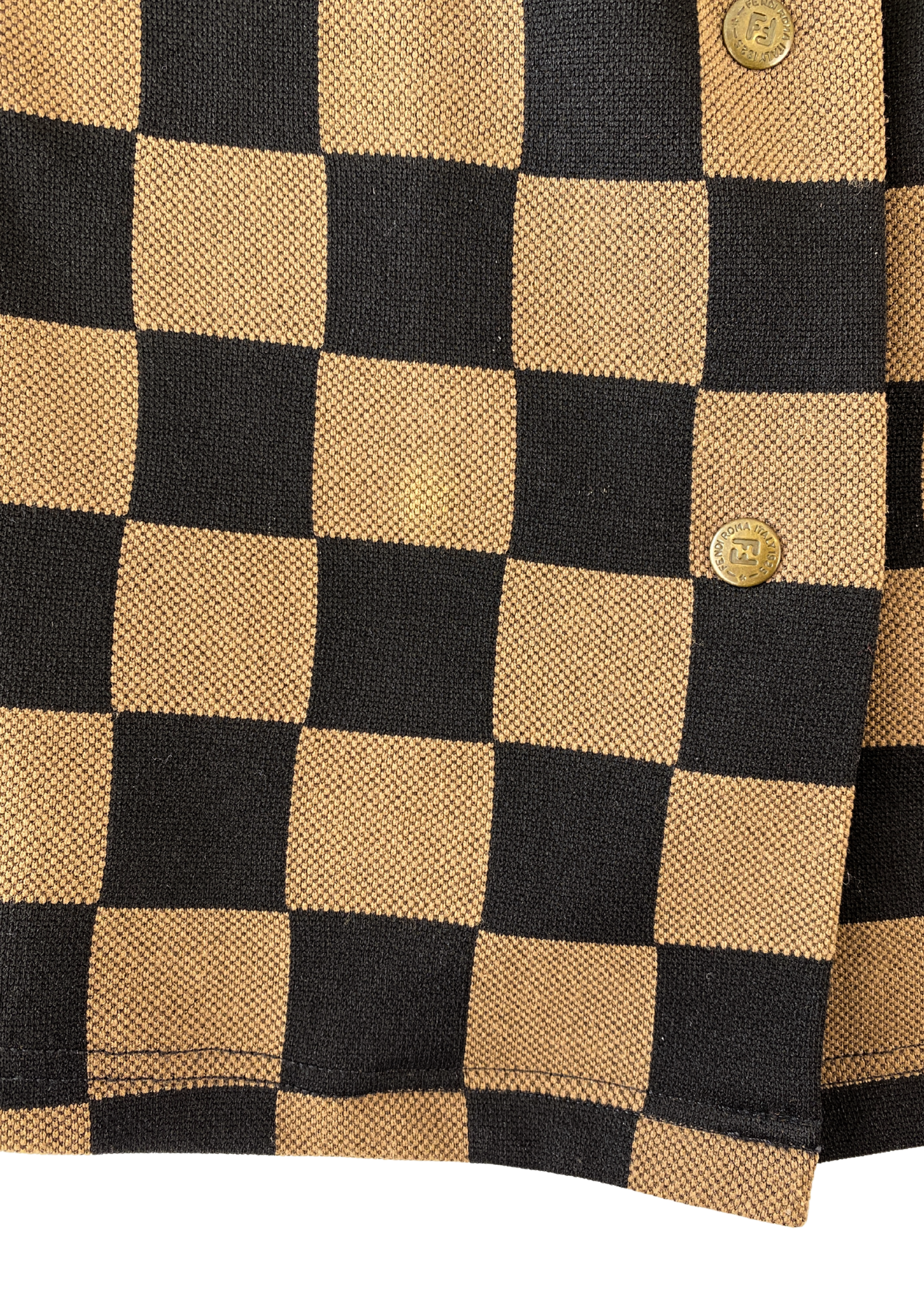 VINTAGE FENDI JEANS (AS IS) Checkerboard Snap Button Shirt