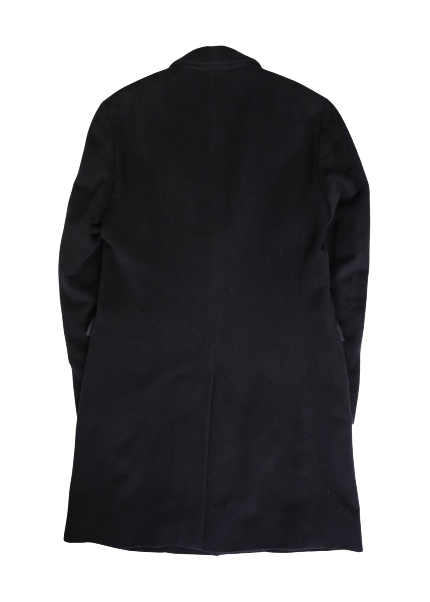 HERMES Vintage Black Cashmere Classic Mid Coat