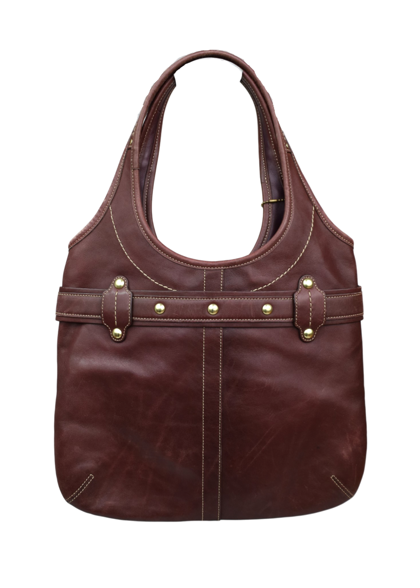 COACH Deep Purple Leather Gold Horsebit Bag