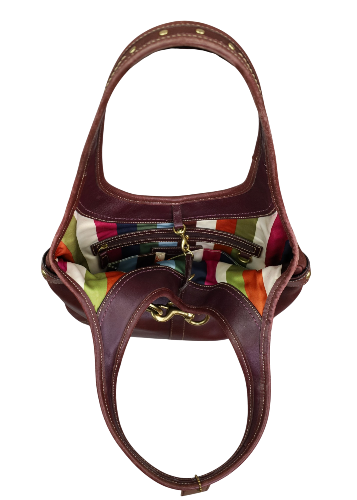 COACH Deep Purple Leather Gold Horsebit Bag