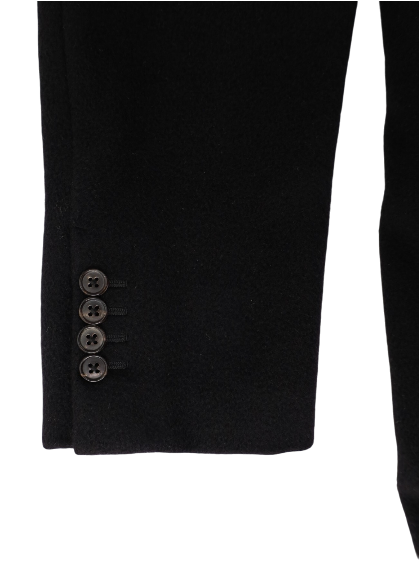 HERMES Vintage Black Cashmere Classic Mid Coat