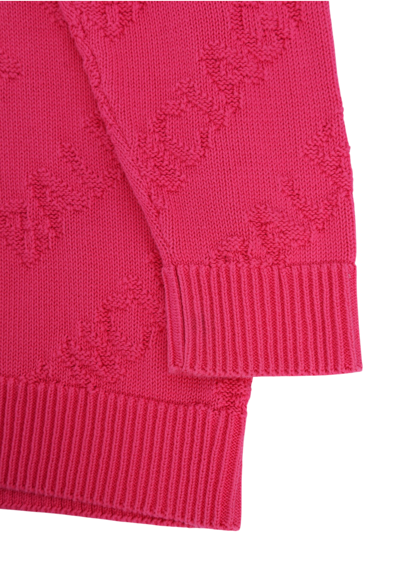 BALENCIAGA (AS IS) Pink Cotton Logo Jacquard Crewneck