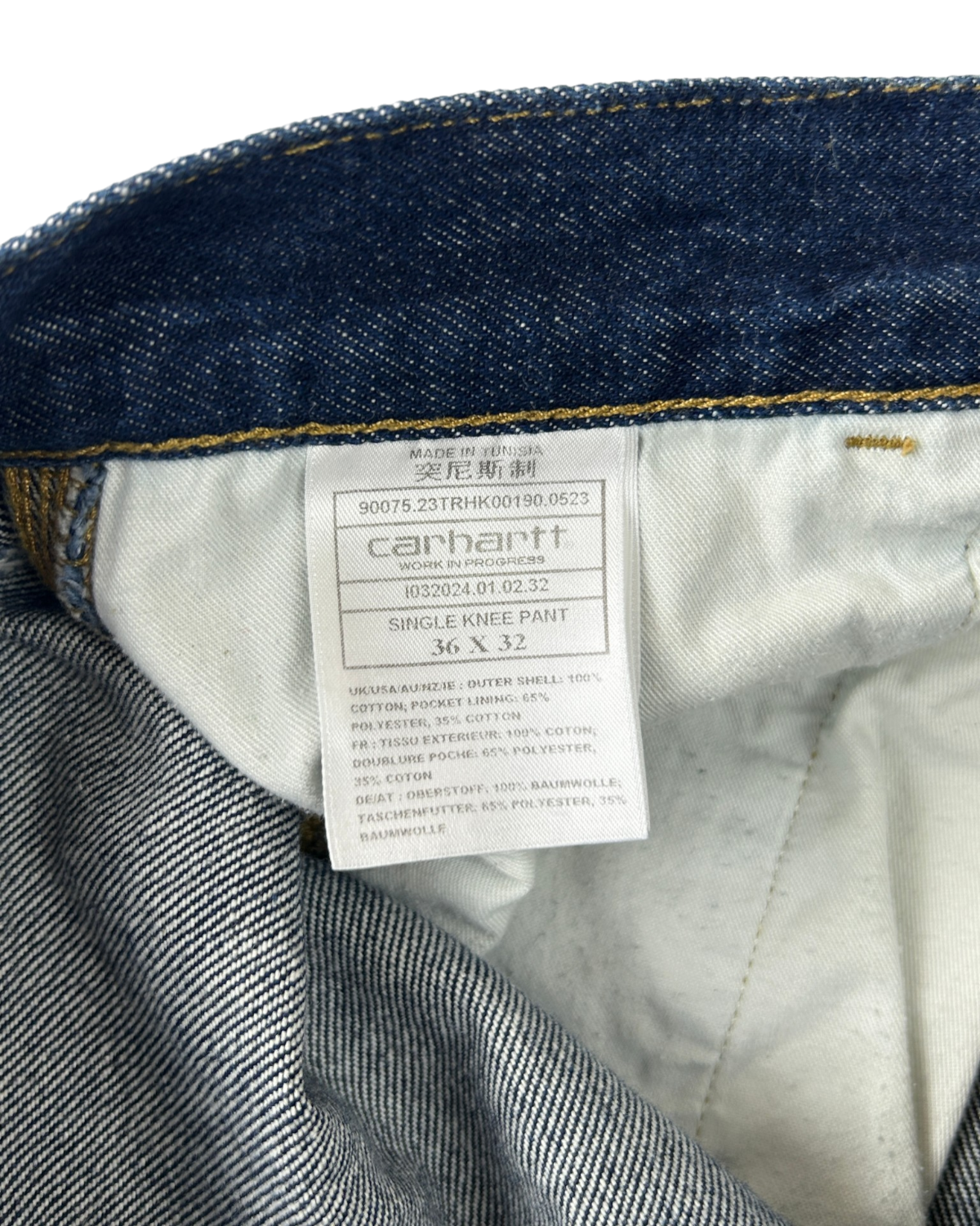 CARHARTT WIP 'Single Knee Pant' Dark Wash Carpenter Jeans