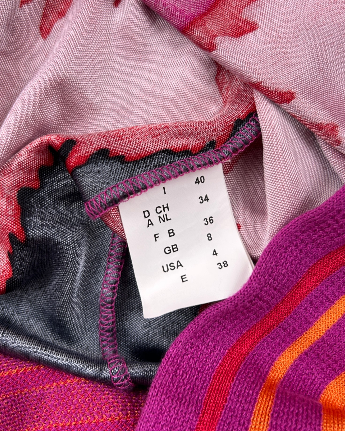 MISSONI Striped Floral Knit Bodice Midi