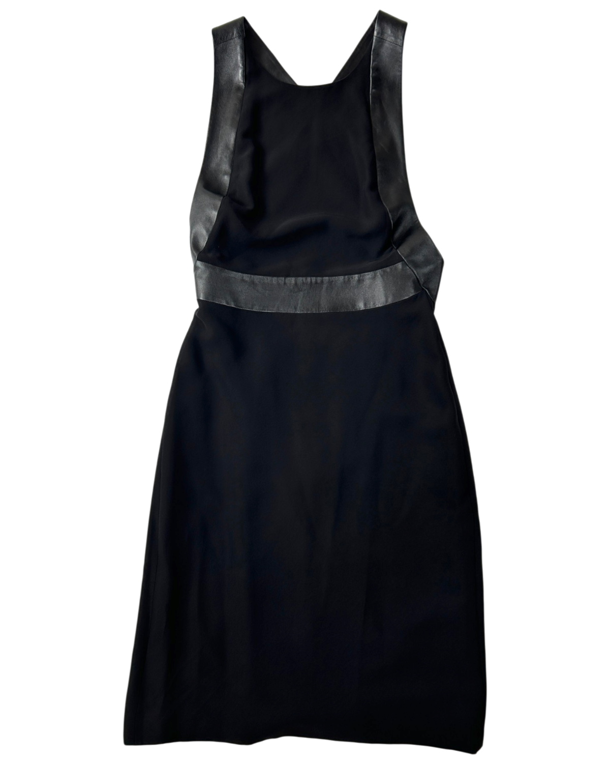 GUCCI Pre Fall 2014 Silk/Leather Halter Cross Back Mini Dress