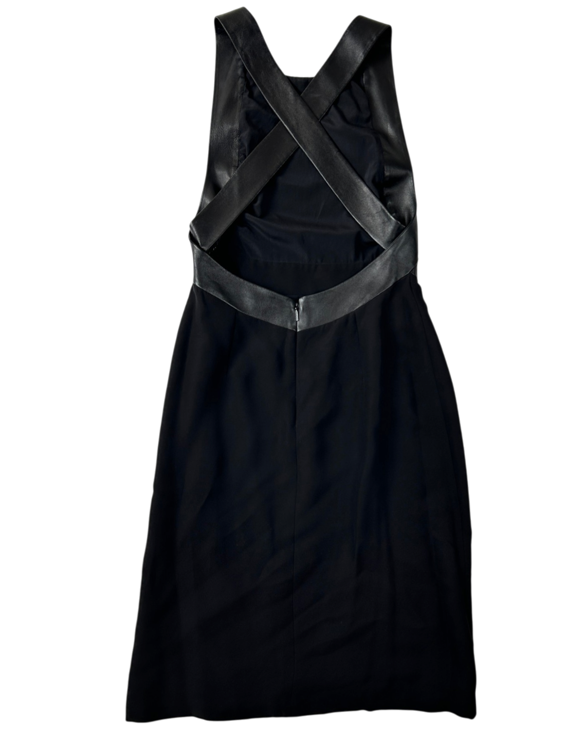 GUCCI Pre Fall 2014 Silk/Leather Halter Cross Back Mini Dress