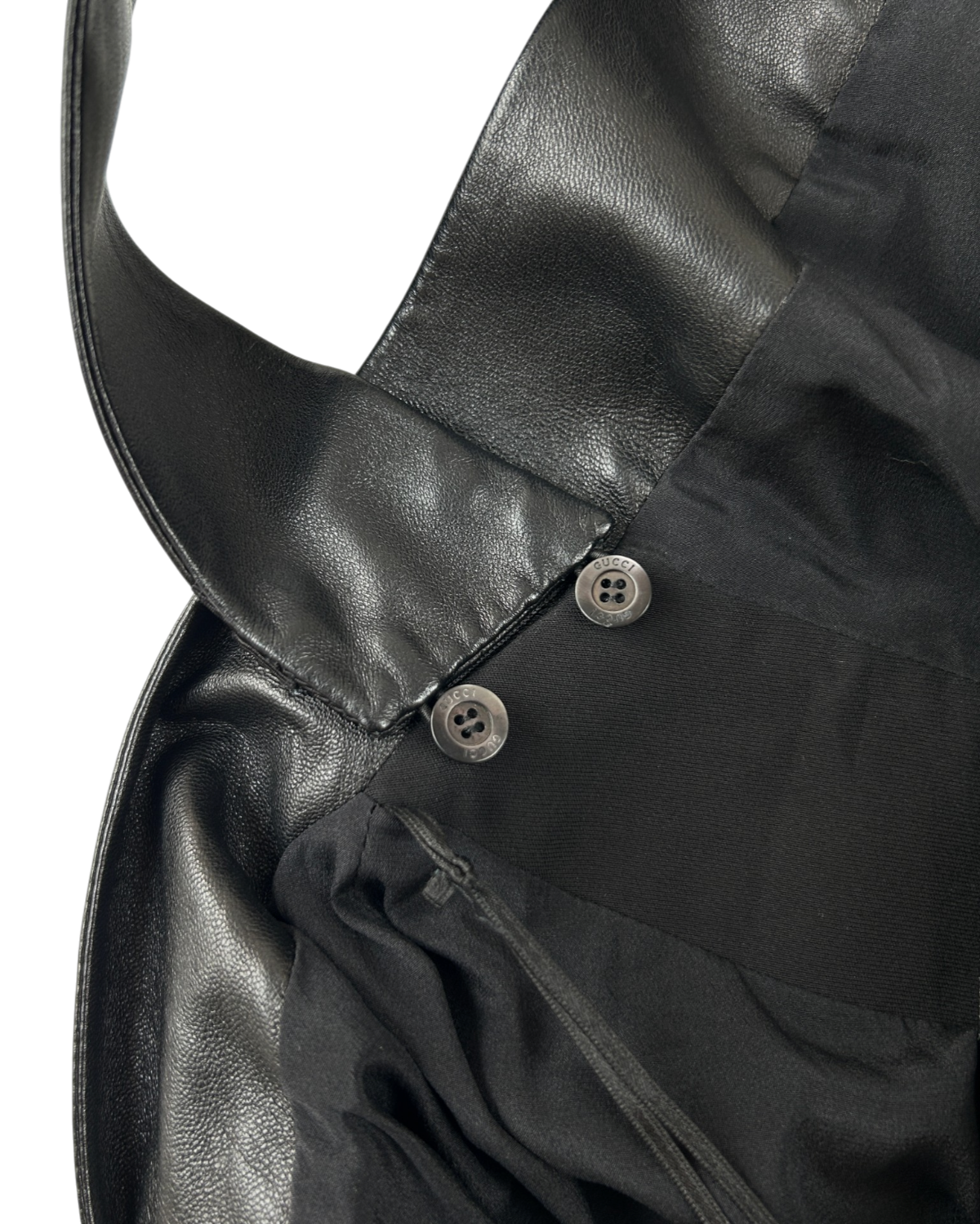 GUCCI Pre Fall 2014 Silk/Leather Halter Cross Back Mini Dress