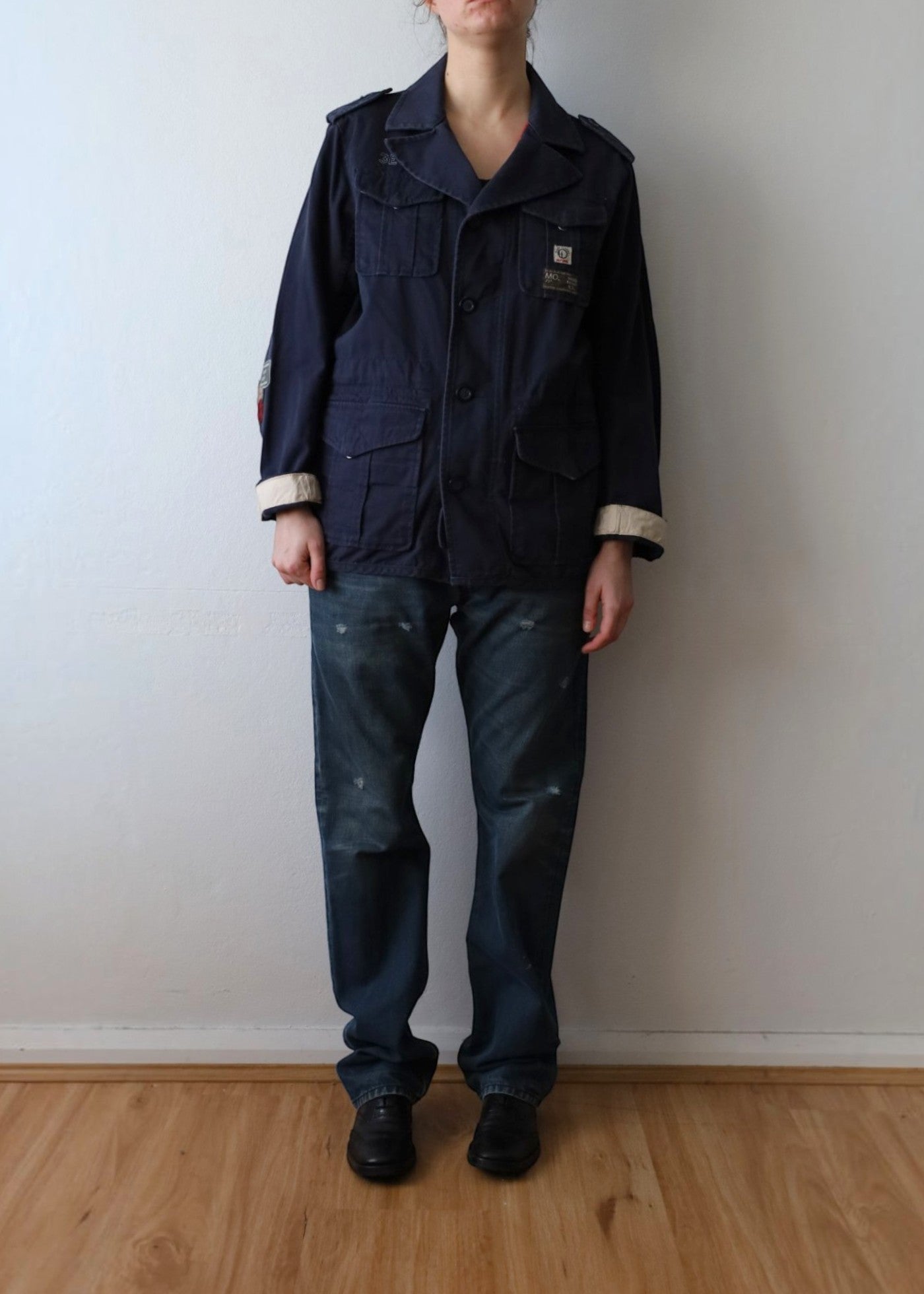 DIESEL VINTAGE (AS IS) Navy Blue Cotton Multipocket Field Jacket