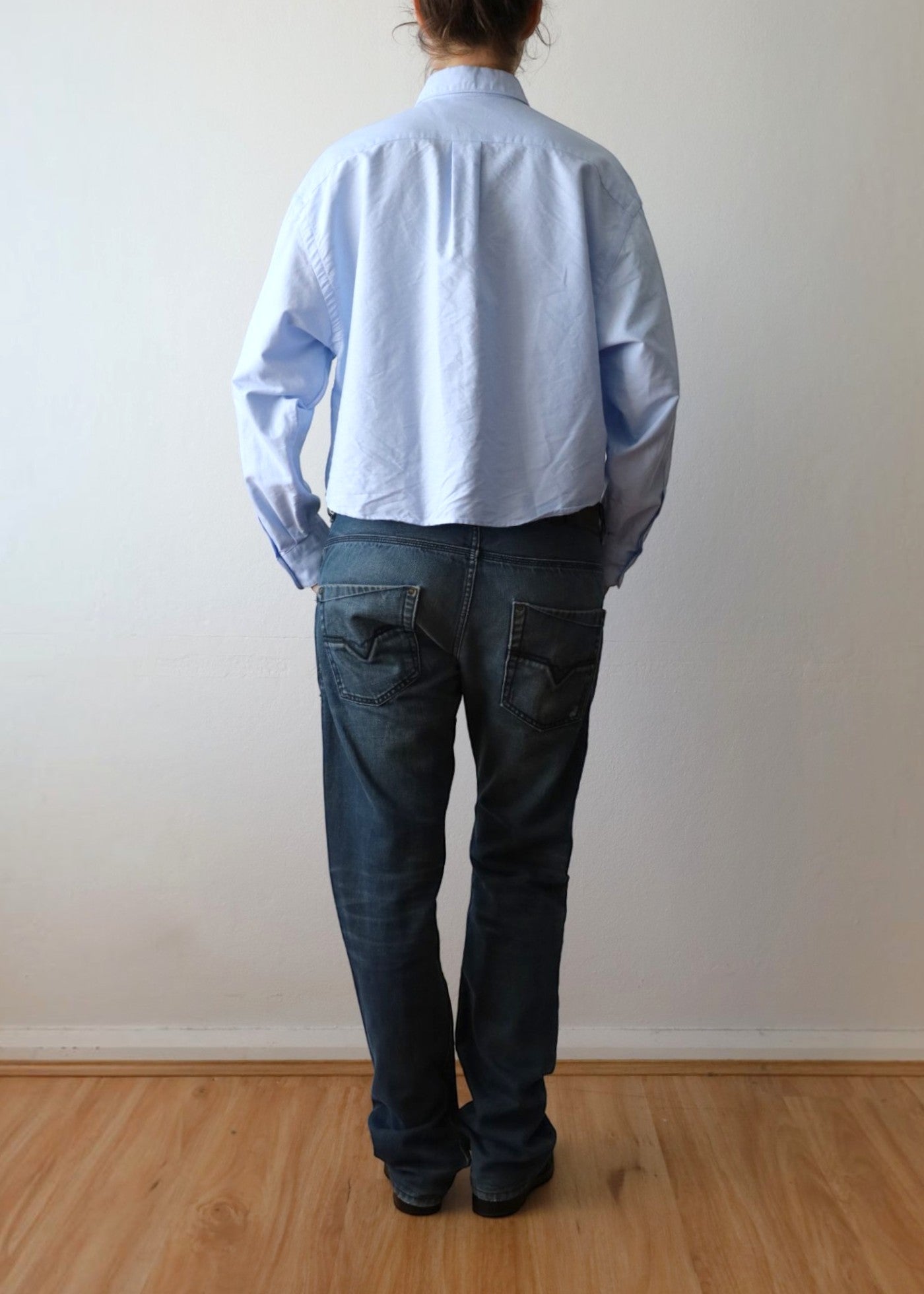 DIESEL Washed Distressed Dark Straight Jeans