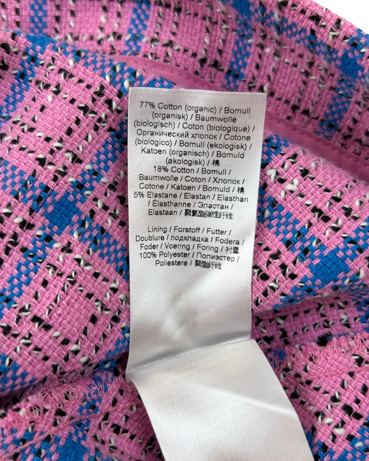 GANNI Tartan Bubble Sleeve Mini Dress