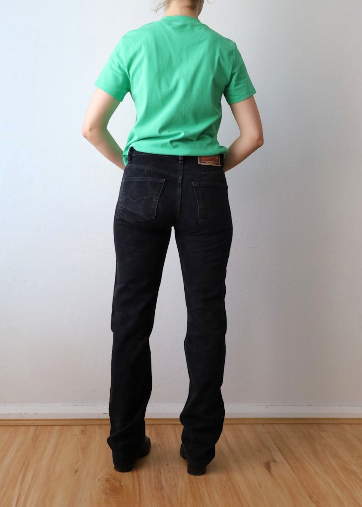 DIESEL Black High Rise Straight Jeans