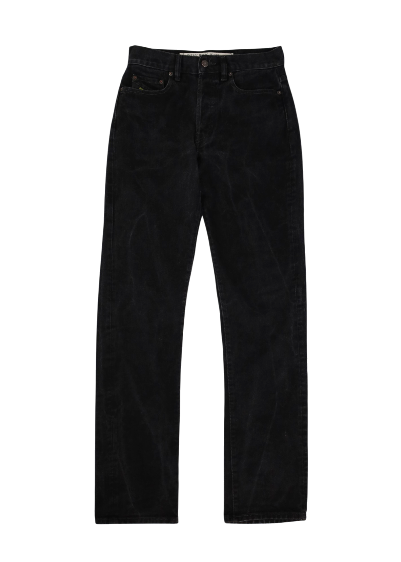 DIESEL Black High Rise Straight Jeans