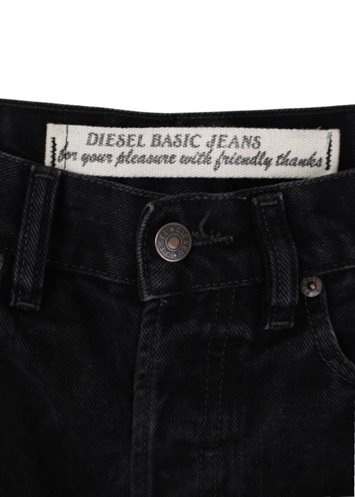 DIESEL Black High Rise Straight Jeans