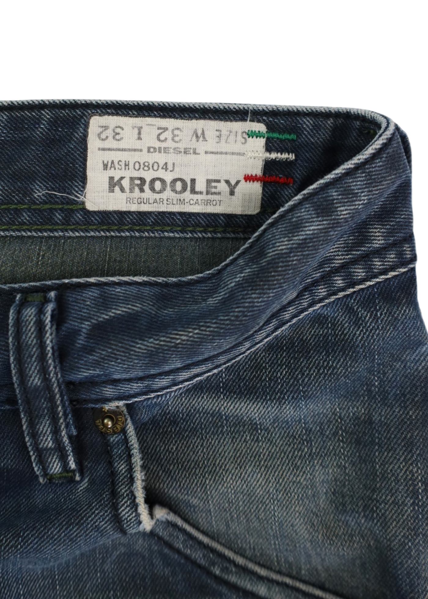 DIESEL Washed Distressed Dark Straight Jeans