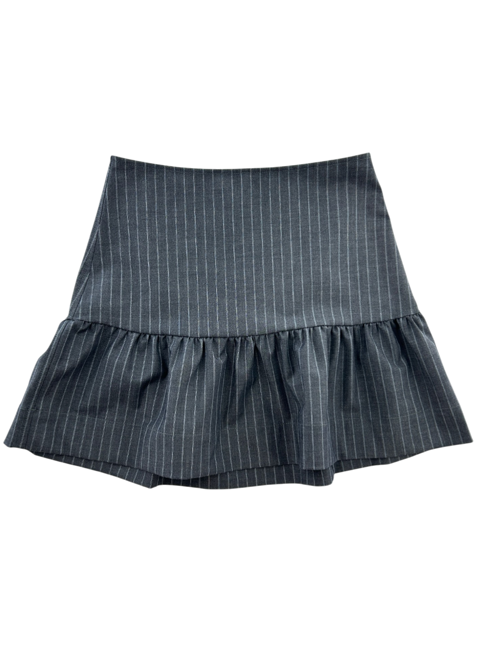 GANNI (NWT) 'Flounce' Pinstripe Mini Skirt