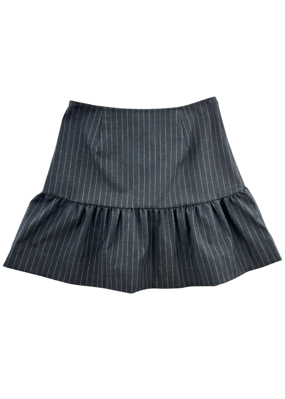 GANNI (NWT) 'Flounce' Pinstripe Mini Skirt