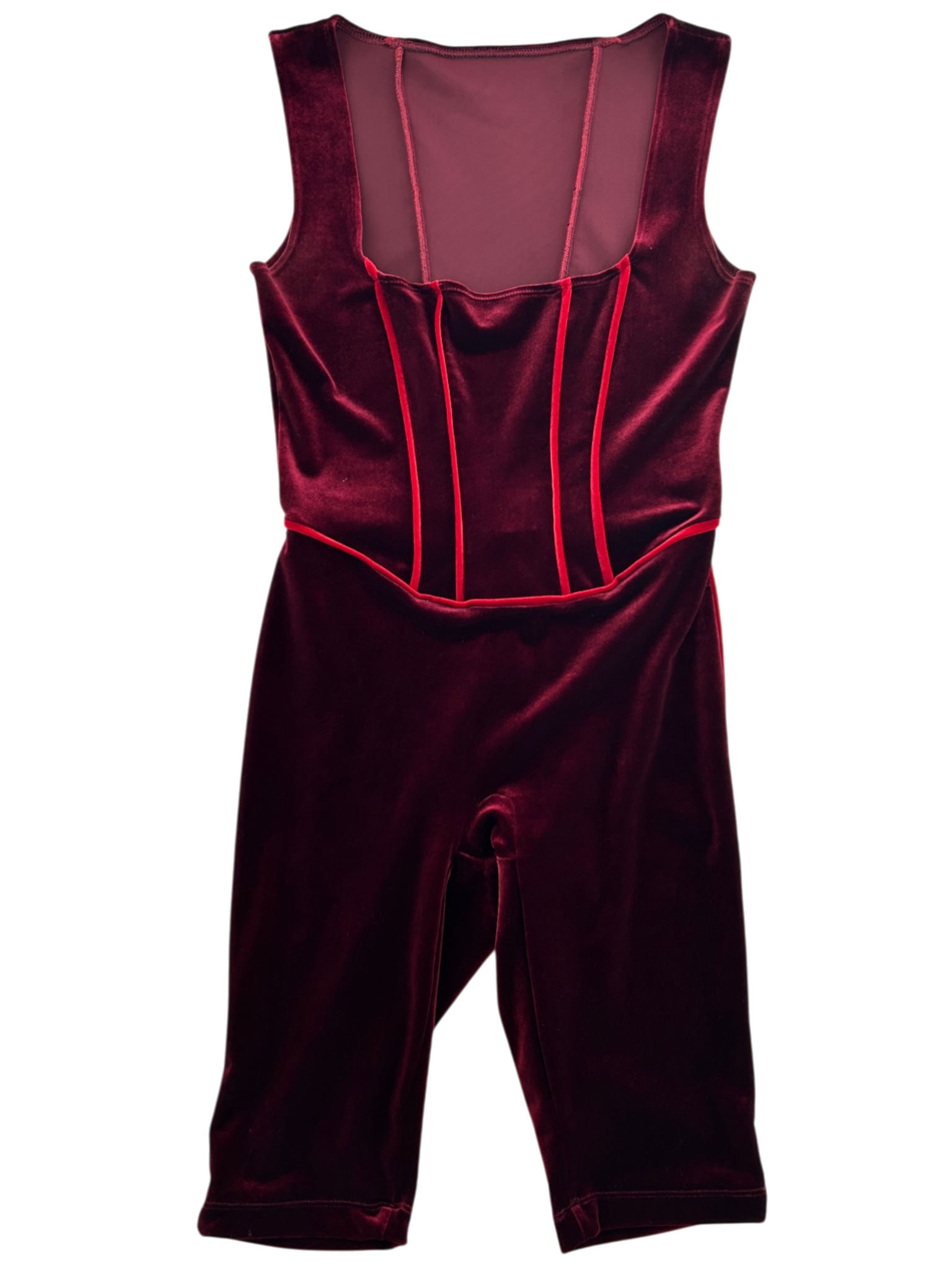 ALL IS A GENTLE SPRING Velour Scoop Neck Bodysuit