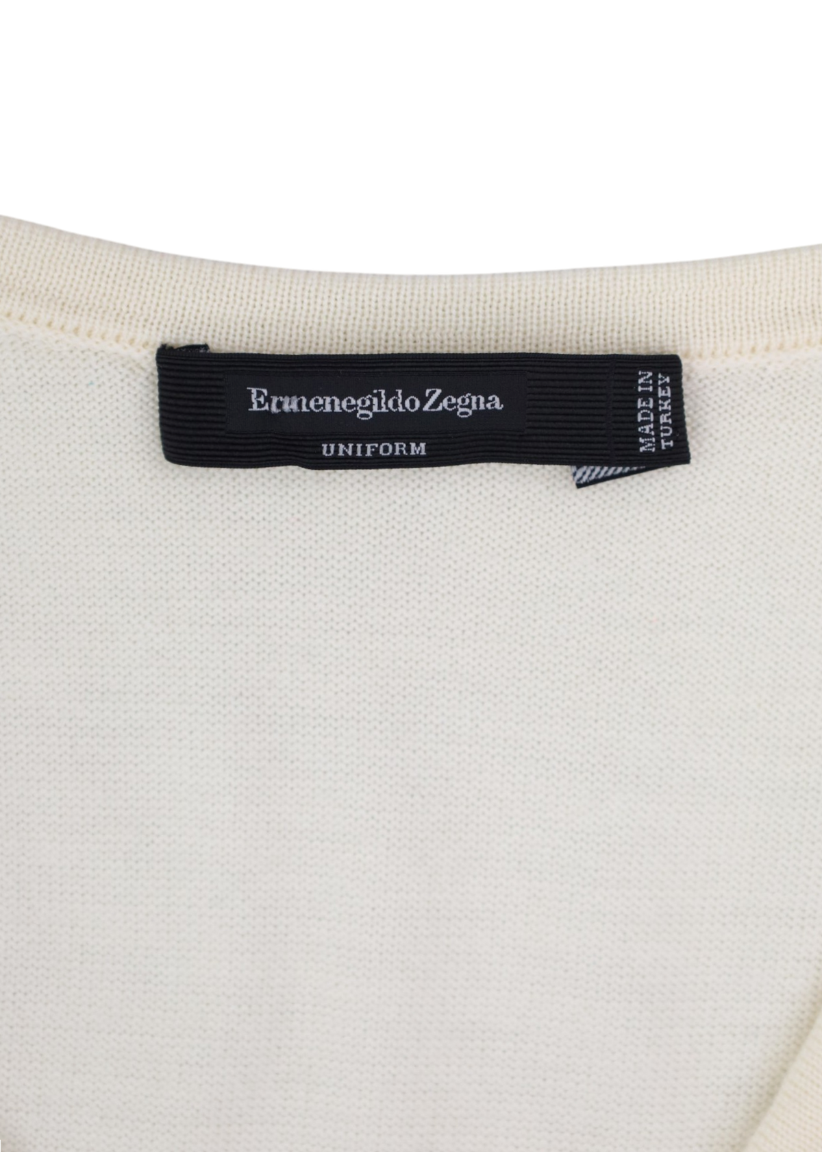 ERMENEGILDO ZEGNA Cream Wool V Neck Tie Waist Vest