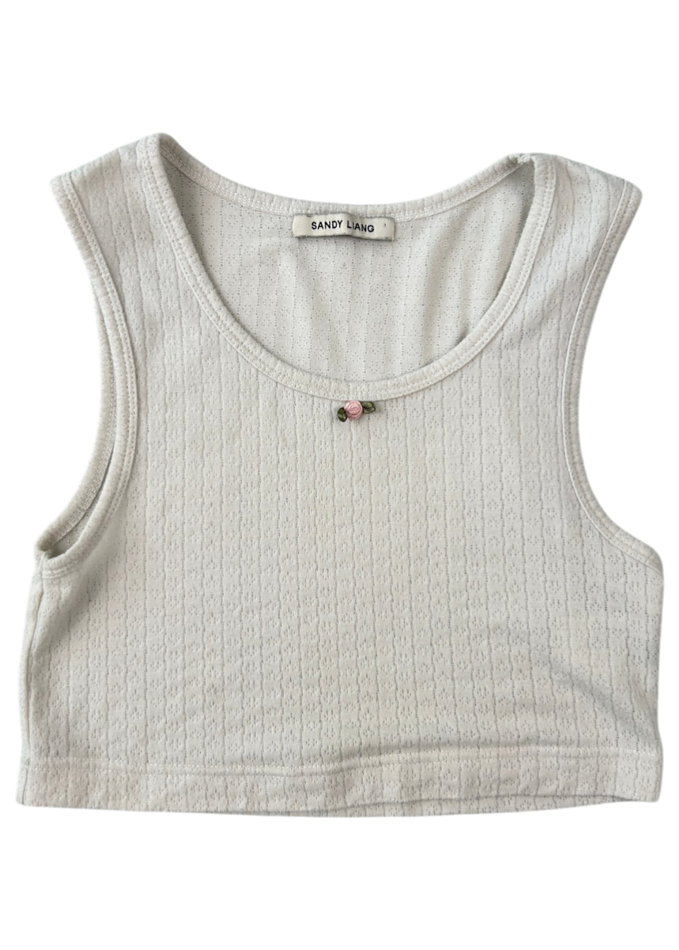 SANDY LIANG (AS IS) Rose Detail Pointelle Cami