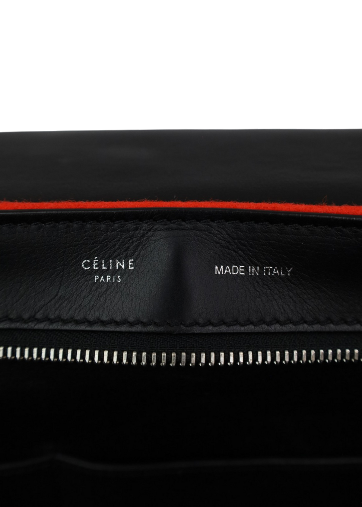 CELINE (AS IS) 'Trapeze' Black/Cream/Orange/Blue Tri Stripe Bag
