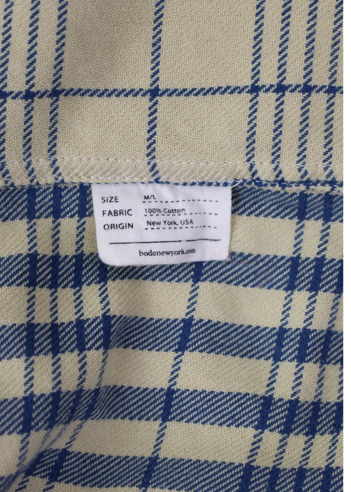 BODE Yellow/Blue Cotton Flannel Shirt