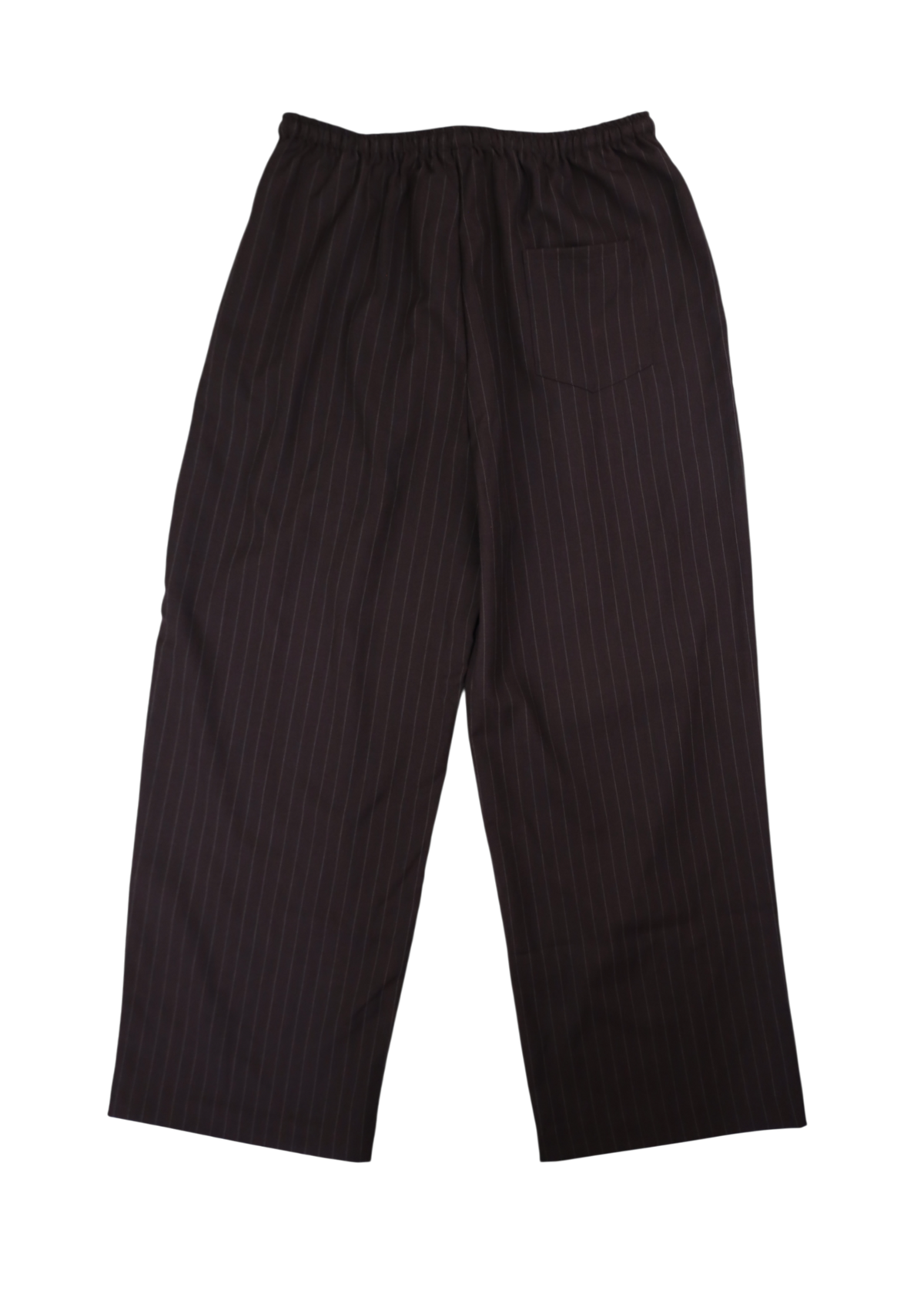 DEIJI STUDIOS Brown/White Wool Pinstripe Elastic Waist Pant