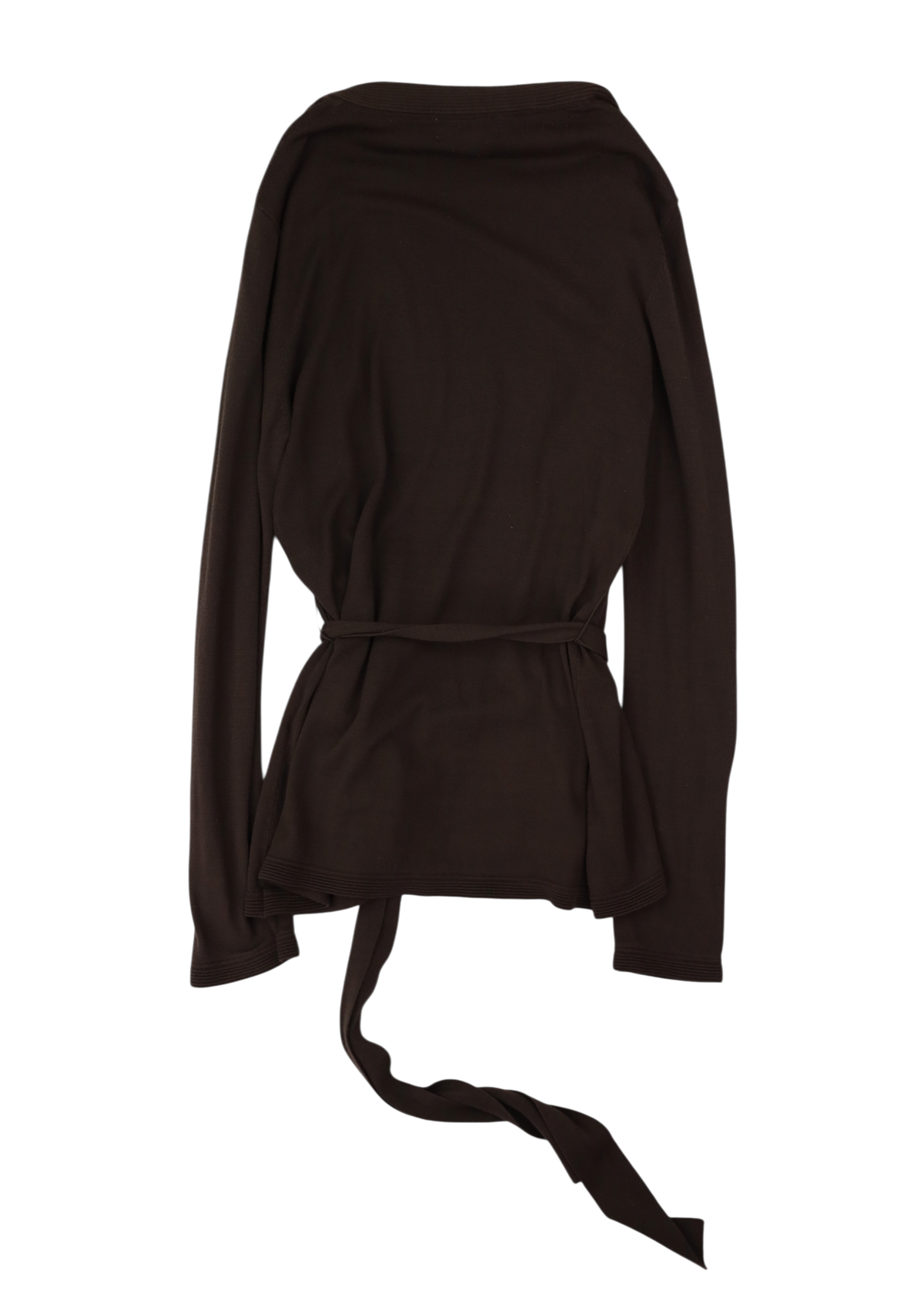 COURREGES Brown Knit Belt Closure Cardigan