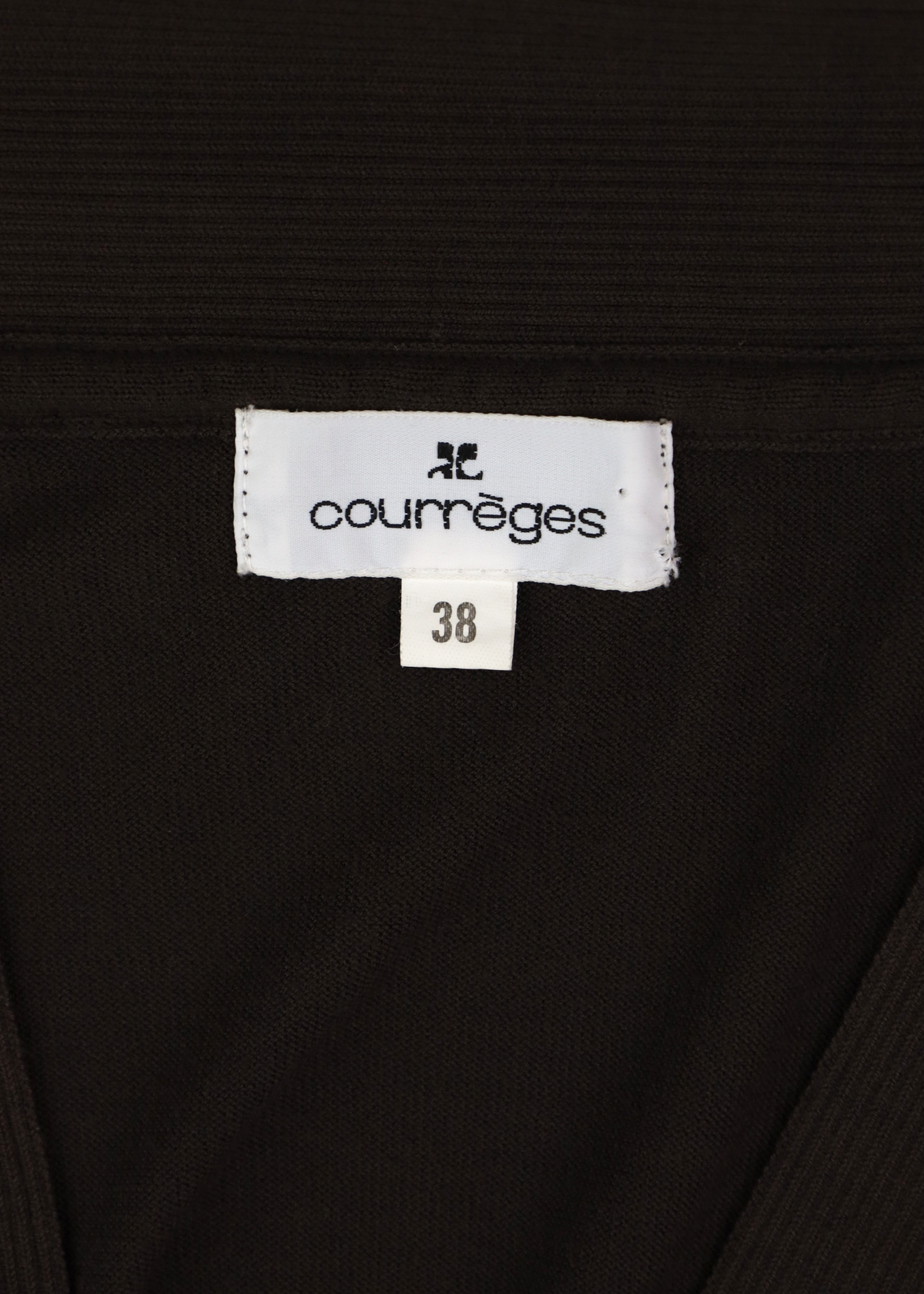 COURREGES Brown Knit Belt Closure Cardigan