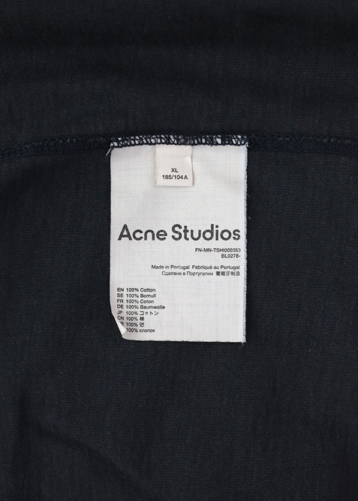 ACNE STUDIOS Charcoal Grey Cotton Logo Tee