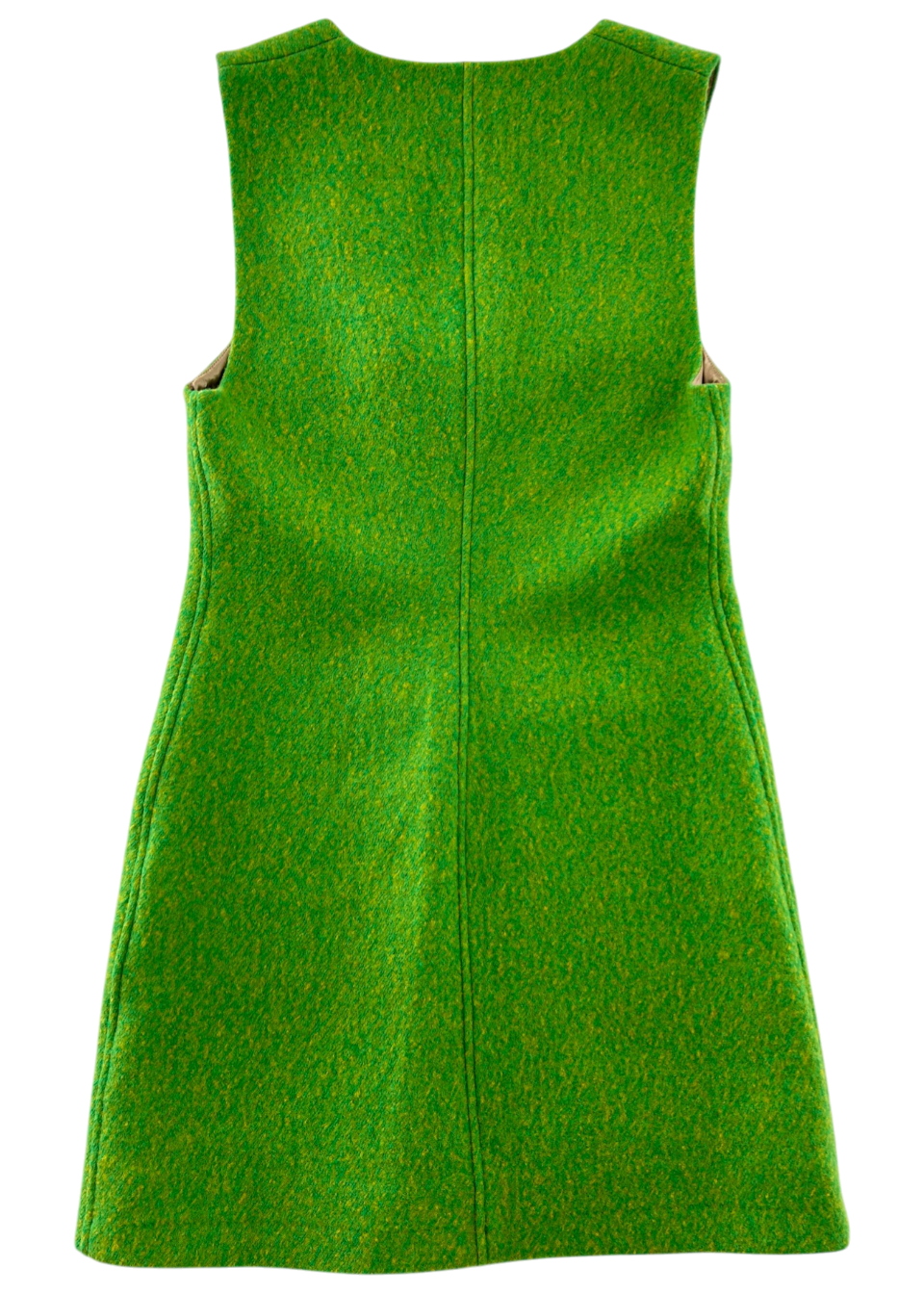 GANNI Recycled Wool Mod Zip Front Midi Dress